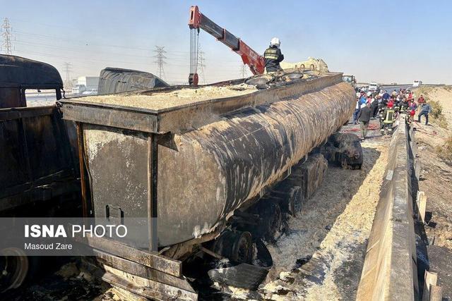 ویدیو/انفجار تانکر سوخت در کمربندی یزد