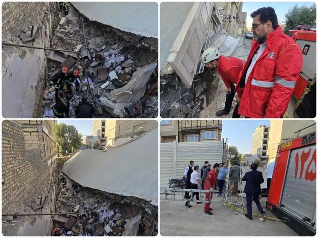 حادثه ریزش آوار در خیابان شاه‌آبادی قم و مصدومیت ۴ نفر