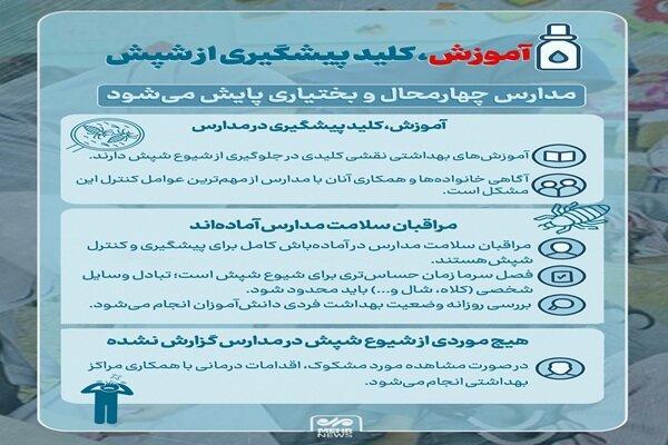 اینفوگرافیک؛ آموزش کلید پیشگیری با شپش در مدارس