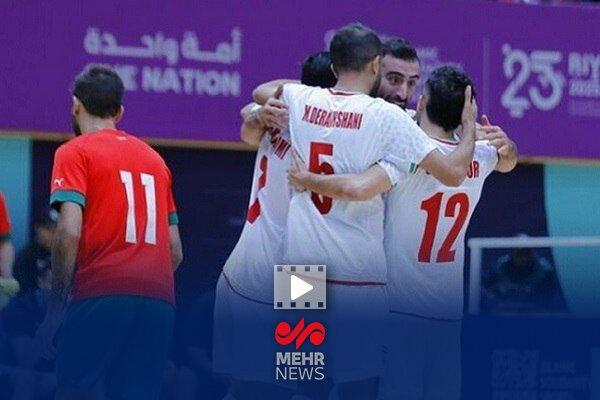 خلاصه فوتسال ایران ۵ - ۰ مراکش / قهرمانی شاگردان شمسایی در ریاض