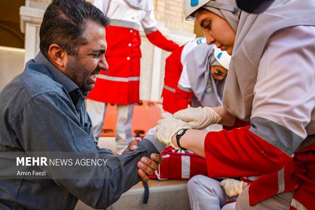 مانور تمام‌عیار زلزله و مخاطرات ترکیبی در همدان برگزار شد