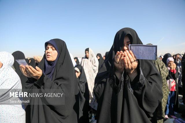 تصاویری از اقامه نماز باران در مشهدالرضا(ع)