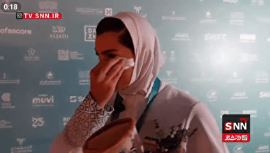 اشک‌های فاطمه حسینی، کاپیتان تیم ملی موی‌تای زنان پس از کسب مدال نقره + فیلم