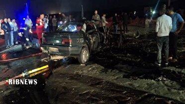 تصادف پژو با تریلی در محور قم ـ جعفریه با یک فوتی و چهار مصدوم