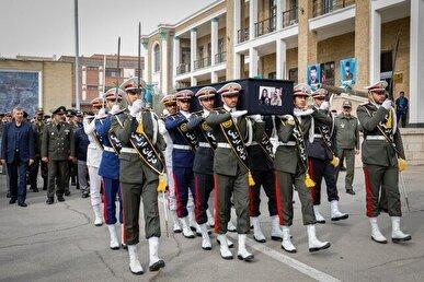 تشییع پیکر همسر شهید فلاحی در دافوس ارتش