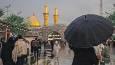 بارش باران میهمان حرم سیدالشهدا در کربلا (فیلم)