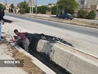 لایروبی کانالهای دفع آبهای سطحی در دزفول