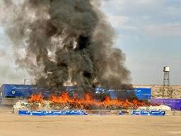 مراسم امحای ۲۰ تن مواد مخدر و روانگردان