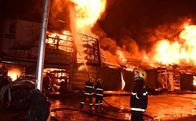 اولین تصاویر از آتش سوزی مهیب در بغداد | ویدئو