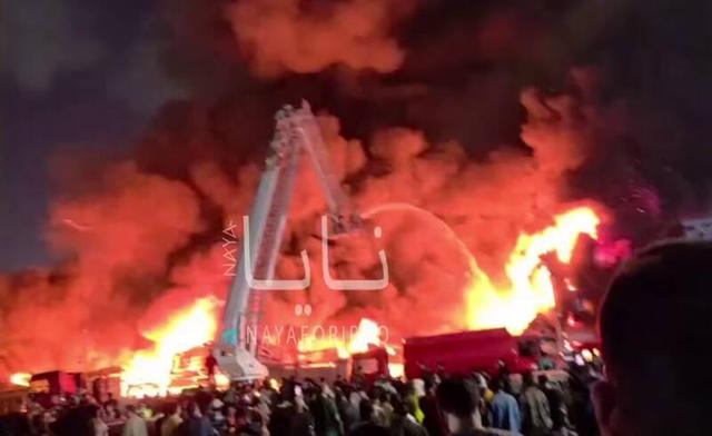 فیلم/ آتشسوزی مهیب در بغداد