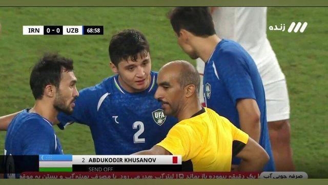 ویدیو| اخراج خوسانوف در دیدار ایران - ازبکستان