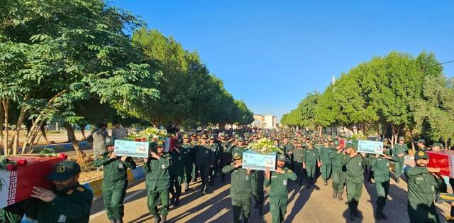 تشییع پیکر مطهر پنج شهید گمنام دفاع مقدس در بهبهان