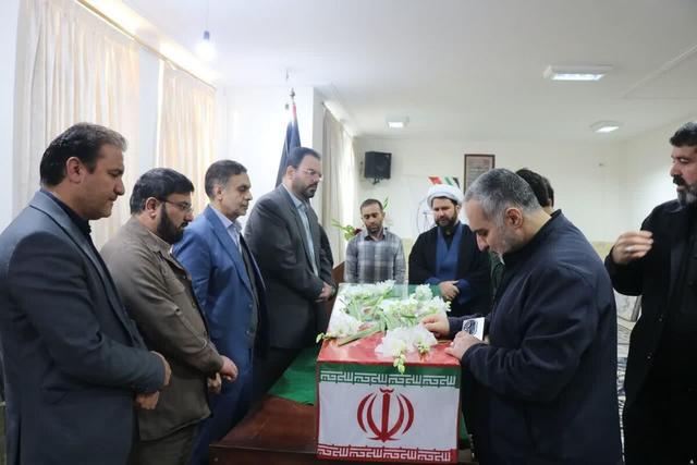 تشییع شهید گمنام در سازمان قضایی نیروهای مسلح در قزوین