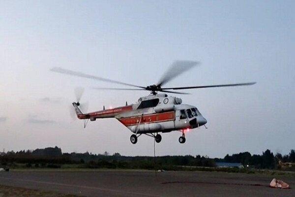 ۳ بالگرد هلال‌احمر به عملیات اطفای حریق منطقه جنگلی الیت پیوستند