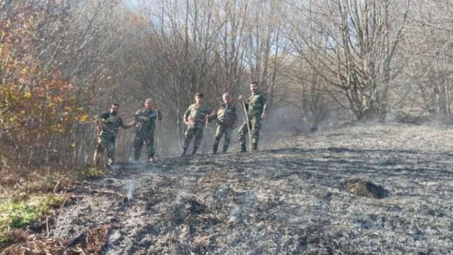 قمی: حریق ۲.۵ هکتار از جنگل‌های اسپیناس آستارا مهار شد