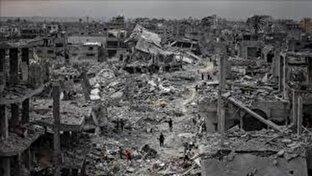 ویرانی‌های به جا مانده در محله تل‌الهوی غزه + فیلم