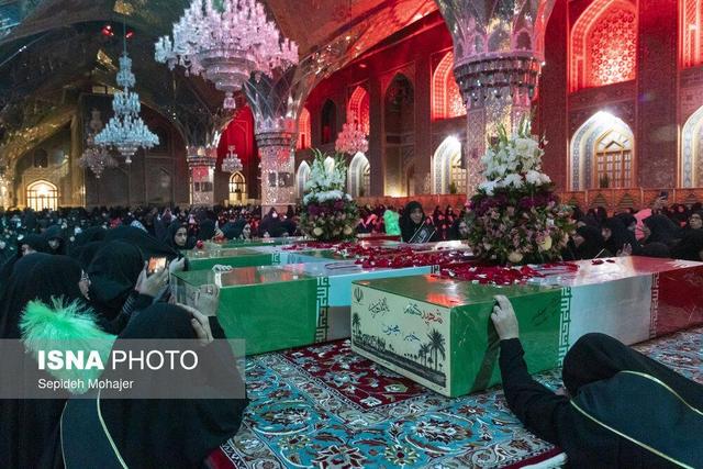 مراسم وداع با ۱۳ شهید گمنام در حرم مطهر رضوی