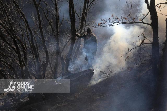 گزارش تصویری | آخرین تصاویر از آتش‌سوزی جنگل الیت