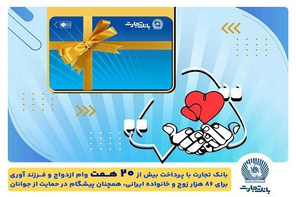 تسهیلات ازدواج و فرزندآوری بانک تجارت به بیش از۲۰ همت بالغ شد