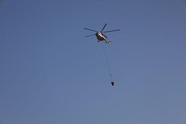 چهارمین بالگرد هلال احمر راهی عملیات اطفای حریق شد