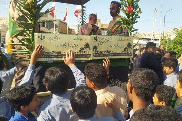 پیکر مطهر شهدای خوشنام فاطمی مهمان مدارس رودان شد