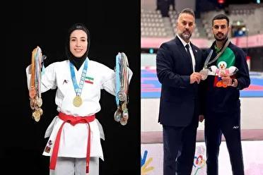 نشان‌های نقره المپیک ناشنوایان بر گردن کاراته کاران فارسی