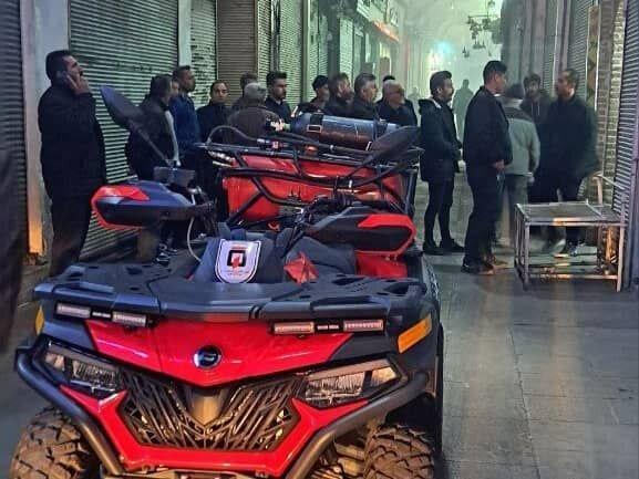 مهار آتش سوزی در بازار ایکی قاپیلار تبریز