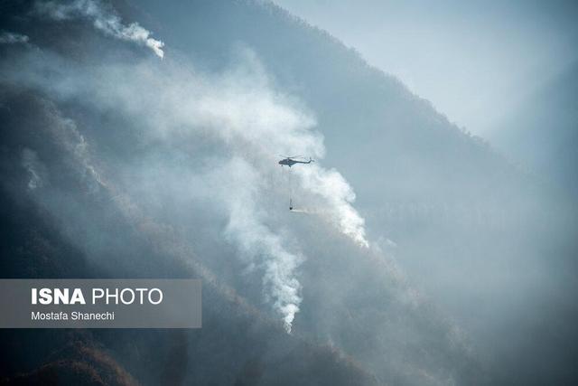 هواپیمای اطفای حریق ترکیه وارد عملیات لکه گیری حریق الیت شد