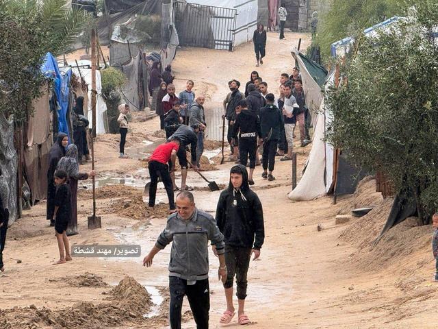 سیلاب در غزه + ویدئو | تصاویری از وضعیت آوارگان