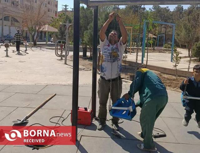 نوسازی گسترده تجهیزات بازی و ورزشی در بوستان‌های سطح شهر