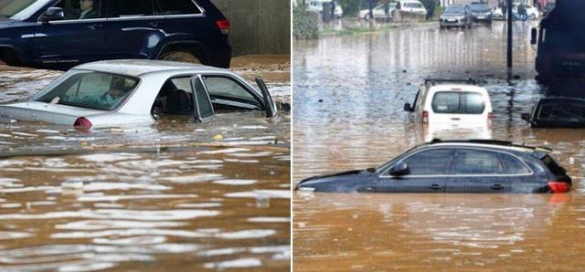 بارش‌های سیل‌آسا در سراسر لبنان+فیلم