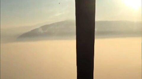 تصاویر هوایی حریق جنگل‌های الیت از داخل کابین هلی کوپتر