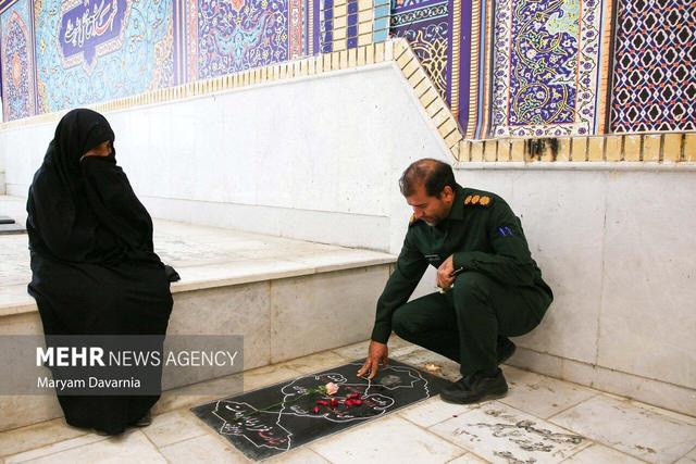 گلباران مزارشهدا به مناسبت هفته بسیج در بجنورد