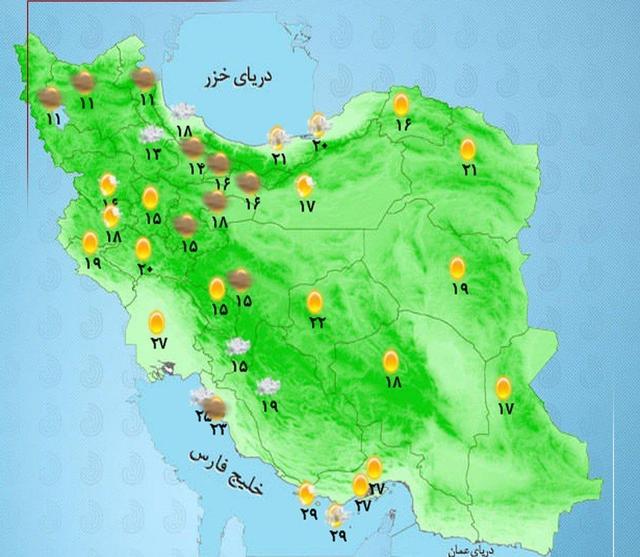 آسمان ایران در وضعیت سکون؛ آلاینده‌ها بیشتر می‌شوند +نقشه هواشناسی