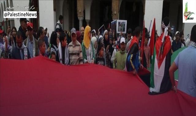 تظاهرات در شهرهای مراکش در حمایت از ملت فلسطین