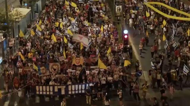 تظاهرات در تل‌آویو علیه نتانیاهو + فیلم