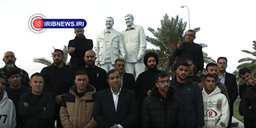 ادای احترام کاروان کشتی ایران به مقام شهید حاج قاسم سلیمانی