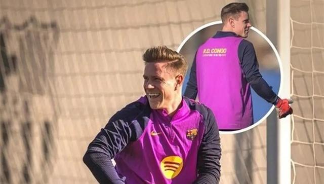 بازگشت تراشتگن به تمرینات گروهی بارسلونا پس از چهار ماه دوری