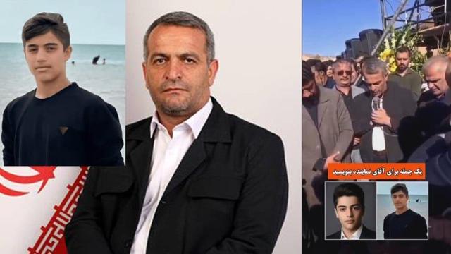 ببینید | صحبت‌های نماینده مجلس در مراسم فوت پسرش که پیک موتوری رستوران بود!