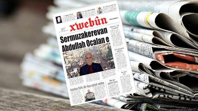 روزنامه «خۆبوون» با تیتر «مذاکره‌کننده ارشد عبدالله اوجالان است» منتشر شد