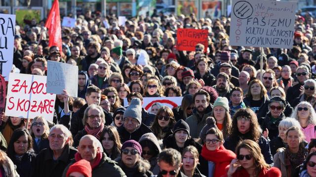 مردم کرواسی علیه فاشیست‌ها و راست افراطی تظاهرات کردند