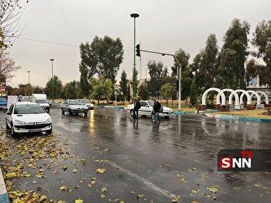 تصاویری از بارش باران پاییزی در اصفهان