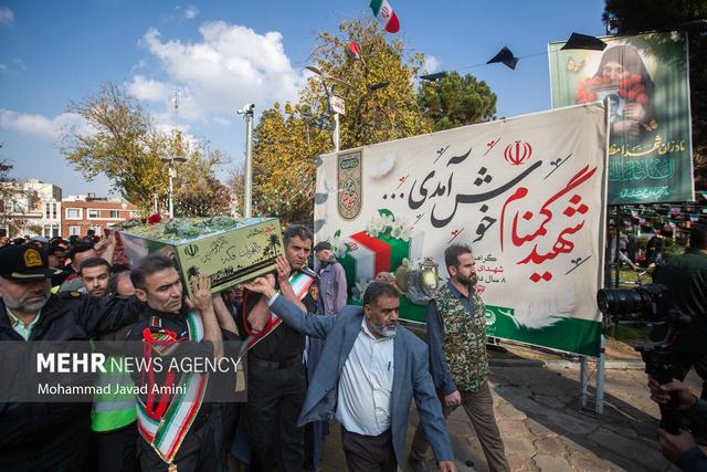 آیین تشیع وتدفین پیکر شهید گمنام در قزوین