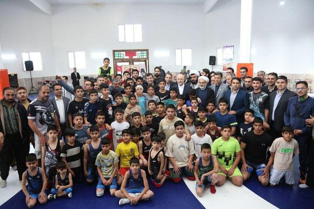 افتتاح خانه کشتی طرقبه با حضو رئیس مجلس شورای اسلامی