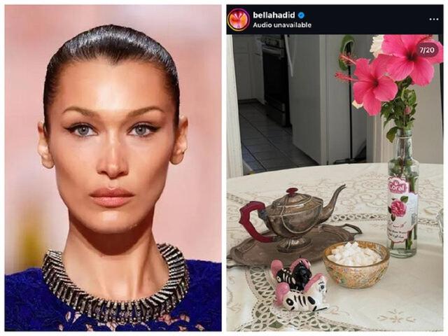 حضور گلاب و فرش ایرانی در خانه مدل مشهور؛ نماد چیست؟ (+عکس)