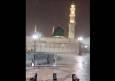 مسجدالنبی(ص) خلوت شد + ویدئو | تصاویری از رعد و برق و بارش شدید باران در مدینه | وضعیت خیابان ها را ببینید