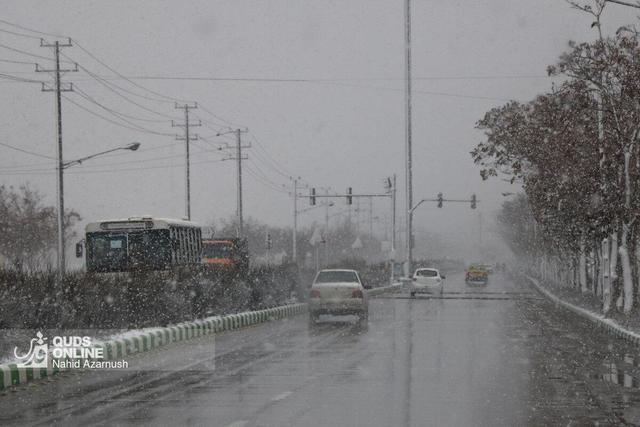 لغزندگی جاده‌های جنوبی استان اردبیل به علت بارش برف