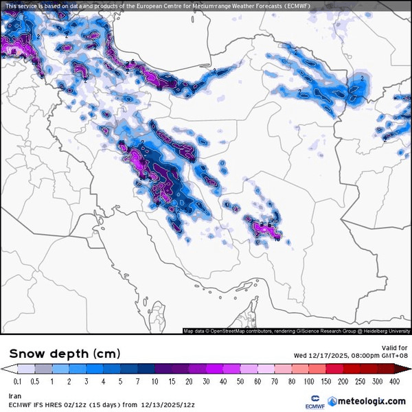قویترین سامانۀ برفی در راه ایران