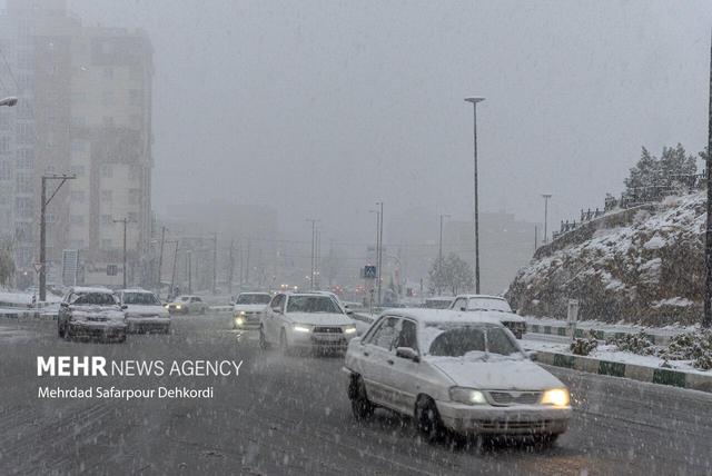 شروع بارش برف در شهرستان اقلید