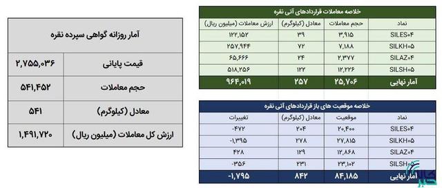 معامله ۷۹۹ کیلوگرم شمش نقره در بورس کالا